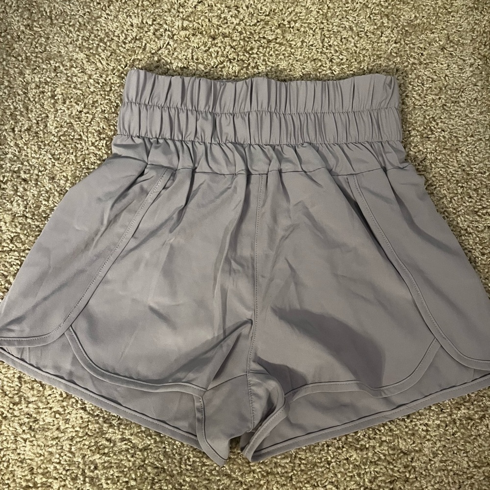 Gray High Waist Athletic Shorts